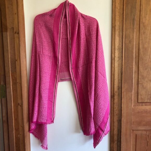 TOMMY HILFIGER Monogram TH Pink Long Shawl/Scarf - Picture 3 of 12